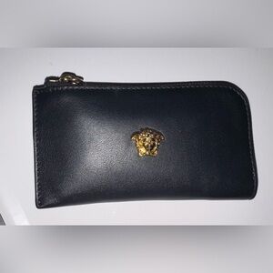 Versace Black and Gold Zippered Pouch
